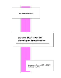 Matrox MGA-1064SG Developer Specification