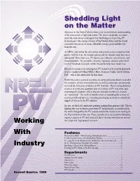 NREL PV: Working with Industry, Second Quarter 1999