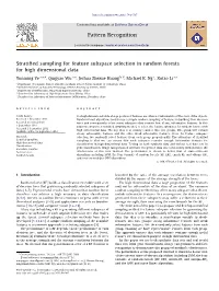 Stratified Sampling for Feature Subspace Selection in Random Forests for High Dimensional Data