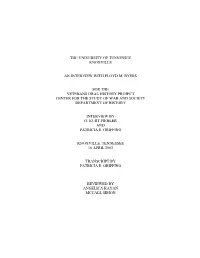 The University of Tennessee Knoxville an Interview With