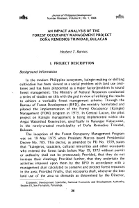 An Impact Analysis of the Forest Occupancy Management Project