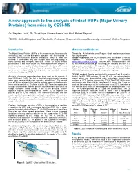 Analysis of Intact Mups (Major Urinary Proteins) from Mice by CESI-MS