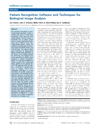 Pattern Recognition Software and Techniques for Biological Image Analysis