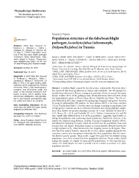 Population Structure of the Faba Bean Blight Pathogen Ascochyta Fabae
