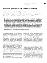 Practice Guidelines for the Renal Biopsy