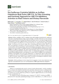 Soy Isoflavone Genistein Inhibits an Axillary Osmidrosis Risk Factor ABCC11: in Vitro Screening and Fractional Approach for ABCC11-Inhibitory Activities in Plant Extracts and Dietary