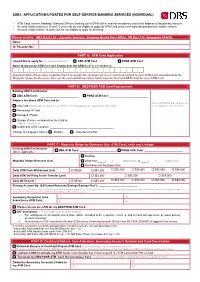 Ssb1: Application for Dbs Self-Service Banking