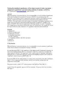 Testing the Significance of the Improvement of Cubic Regression