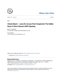 The Hidden Story of China Telecom's BGP Hijacking