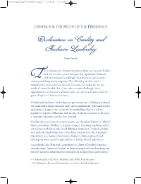 Declaration on Civility and Inclusive Leadership