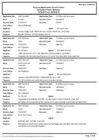 Planning Applications Decided Under Delegated Powers Between 10/08/2015 and 06/09/2015