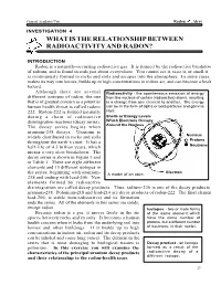 What Is the Relationship Between Radioactivity and Radon?
