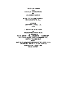 American Notes for General Circulation by Charles Dickens