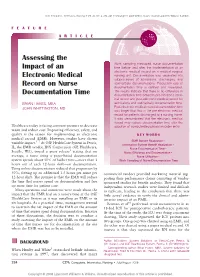 Assessing the Impact of an Electronic Medical Record on Nurse