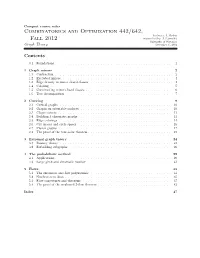 Combinatorics and Optimization 442/642, Fall 2012