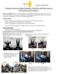 Common Exercise Induced Injuries: Stretches and Exercises for Prevention and Treatment