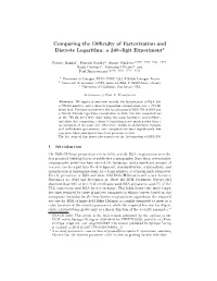 Comparing the Difficulty of Factorization and Discrete Logarithm: a 240-Digit Experiment⋆