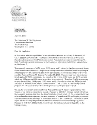 George W. Bush Presidential Records in Response to the Freedom of Information Act (FOIA) Requests Listed in Attachment A