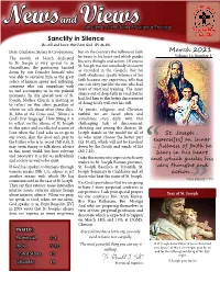 March 2021 Volume 14 Number 3 the Month of March Dedicated He Bears in His Heart and Which Guides to St