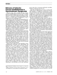 Relevance of Endocrine Pancreas Nesidioblastosis To