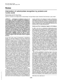 Review Intervention of Carbohydrate Recognition by Proteins and Nucleic