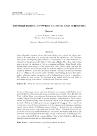 Distinguishing Between Science and Scientism