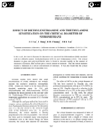 Effect of Diethylenetriamine and Triethylamine Sensitization on the Critical Diameter of Nitromethane’