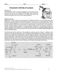 LAB Enzymatic Activity of Lactase