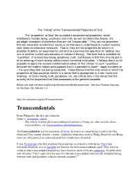 Notes on God's Transcendental Properties 1.Pdf