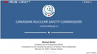 Presentation to the Canadian Association of Nuclear Host Communities