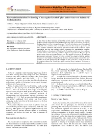 Ritz Variational Method for Bending of Rectangular Kirchhoff Plate Under Transverse Hydrostatic Load Distribution