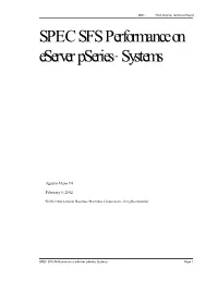 SPEC SFS Performance on Eserver Pseries Systems Page 1 IBM ~ Performance Technical Report