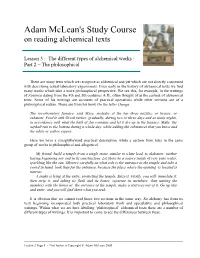 Adam Mclean's Study Course on Reading Alchemical Texts