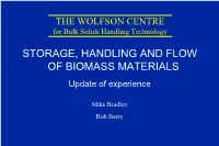 An Update on Biomass Handling