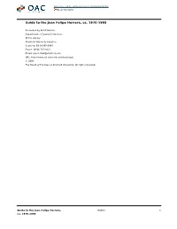 Herrera, Juan Felipe, Papers, Date (Inclusive): Ca