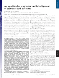 An Algorithm for Progressive Multiple Alignment of Sequences
