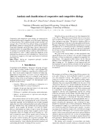 Analysis and Classification of Cooperative and Competitive Dialogs