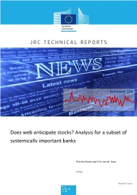 Analysis for a Subset of Systemically Important Banks