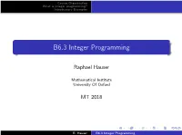 B6.3 Integer Programming
