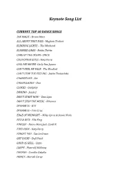 Keynote Song List