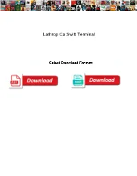 Lathrop Ca Swift Terminal