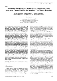 Numerical Simulations of Storm-Surge Inundation Along Innermost Coast of Ariake Sea Based on Past Violent Typhoons