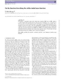 On the Function Describing the Stellar Initial Mass Function