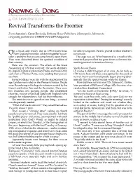 Revival Transforms the Frontier K&Dsu04.P65