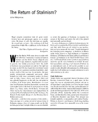 The Return of Stalinism? 51 John Molyneux