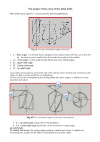 The Shape of the Cone of the Twist Drills