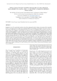 Application of Remote Sensing and Gis for Cyclone Disaster Management in Coastal Area: a Case Study at Barguna District, Bangladesh
