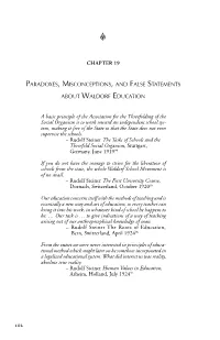 CHAPTER 19 a Basic Principle of the Association for the Threefolding of the Social Organism Is to Work Toward an Independent