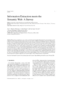 Information Extraction Meets the Semantic Web: a Survey