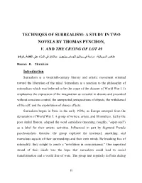 Techniqes of Surrealism: a Study in Two Novels by Thomas Pynchon, V